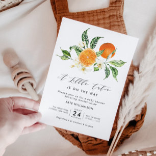 Convites chá de fraldas verde de citros pequenos