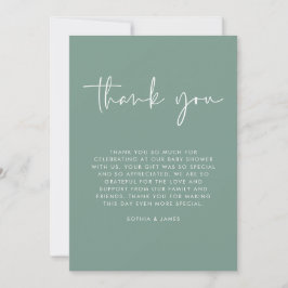 Convites Chá de fraldas Verde Moderno Sexo Neutro Obrigado