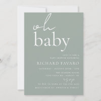 Chá de fraldas Verde Sage minimalista