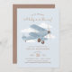 Convites Chá de fraldas viagens vintage do avião (Frente/Verso)