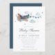 Convites Chá de fraldas Vintage Airplane Clouds Watercolor (Frente/Verso)