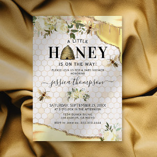 Convites Chá de fraldas Vintage Bee