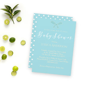 Convites Chá de fraldas Vintage Charm Teal Blue Arco