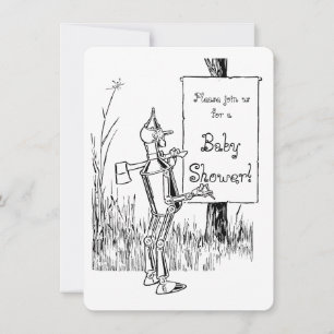 Convites Chá de fraldas Vintage de Oz Tinman