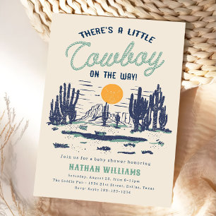 Convites Chá de fraldas Vintage Desert Western