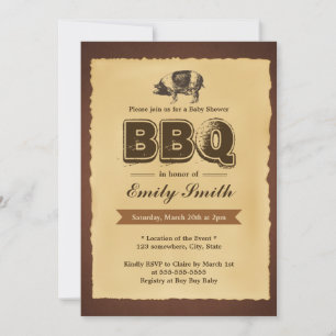 Convites Chá de fraldas Vintage - Parte de CHURRASCO de ro