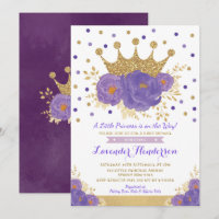 Chá de fraldas Violeta Dourada Princesa Floral