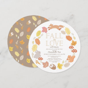 Convites Chá de fraldas Virtual de Animais Woodland Apaixo