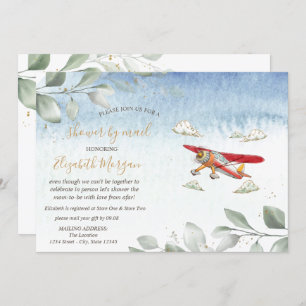 Convites Chá de fraldas Virtual de Avião por Correio