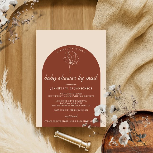 Convites Chá de fraldas Virtual de Correio Botânico do Terr (Criador carregado)