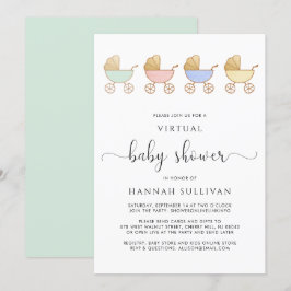Convites Chá de fraldas Virtual do Carruagem Retroativo