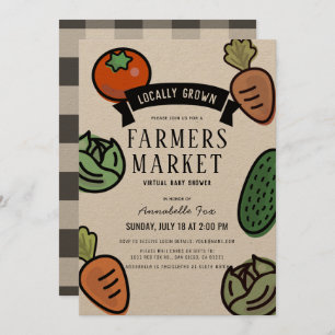 Convites Chá de fraldas Virtual do Kraft Paper para o Merca