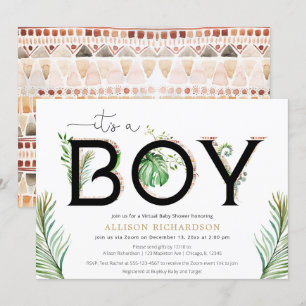 Convites Chá de fraldas virtual É uma selva safari de menin