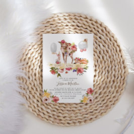 Convites Chá de fraldas Virtual Floral de Animais de Flores