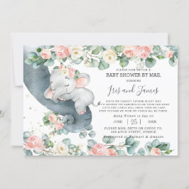 Convites Chá de fraldas Virtual Floral do Chic Elephant por