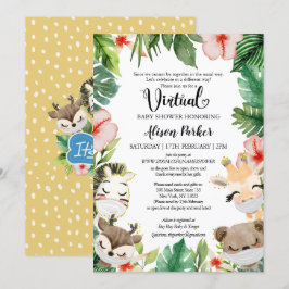 Convites Chá de fraldas virtual para BOY | Amigos Safari