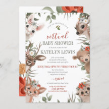 Chá de fraldas Virtual Woodland Greenery