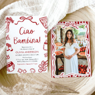 Convites Chá de fraldas Whimesical de Garota Ciao Bambina I