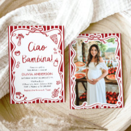 Convites Chá de fraldas Whimesical de Garota Ciao Bambina I