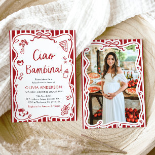 Convites Chá de fraldas Whimesical de Garota Ciao Bambina I
