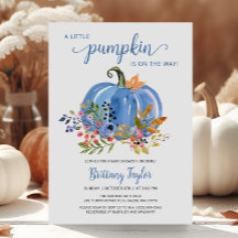 Chá de fraldas Whimsical Blue Pumpkin