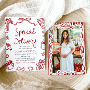 Convites Chá de fraldas Whimsical de Entrega Especial Itali