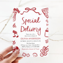 Convites Chá de fraldas Whimsical de Entrega Especial Itali