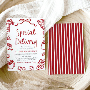 Convites Chá de fraldas Whimsical de Entrega Especial Itali