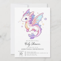 Chá de fraldas Whimsical Pastel Dragon