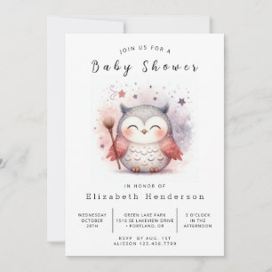 Convites Chá de fraldas Whimsical Printable Owl