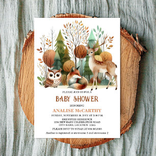 Convites Chá de fraldas Whimsical Woodland