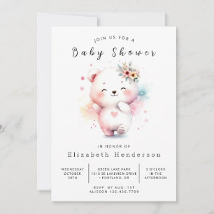 Convites Chá de fraldas Whimsy Happy Bear