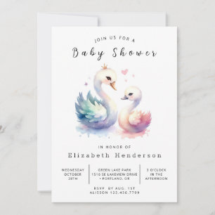Convites Chá de fraldas Whimsy Online Swan