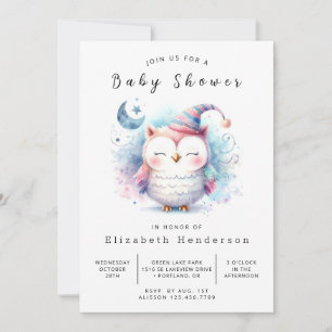 Convites Chá de fraldas Wild Printable Owl