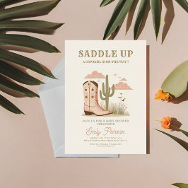 Convites Chá de fraldas Wild Western Cactus Girl