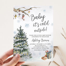 Convites Chá de fraldas Wonderland de inverno