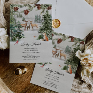 Convites Chá de fraldas Wonderland de inverno