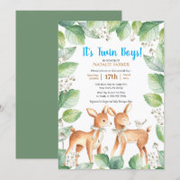 Chá de fraldas Woodland Deer Floral Twin Boys