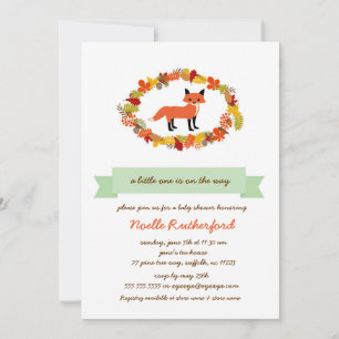 Convites Chá de fraldas Woodland Fox Convida / floresta bri