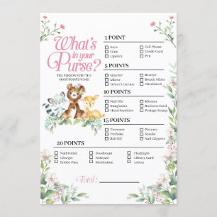 Convites Chá de fraldas Woodland O Que Está No Seu Jogo De