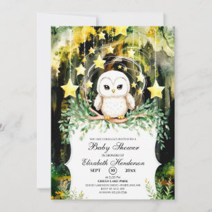 Convites Chá de fraldas Woodland Owl