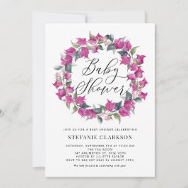 Convites Chá de fraldas Wreath da Bougainvillea Purple Wate