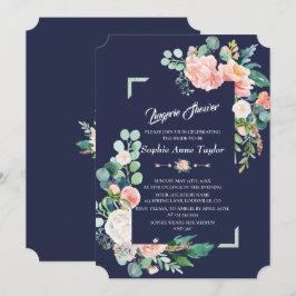 Convites Chá de Frame Floral Branco Moderno