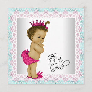 Convites Chá de Garota Azul Rosa e Teza