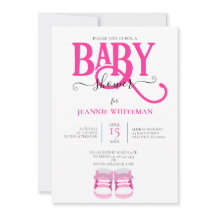 Chá DE GAROTA DE BEBÊ, BOOTIES DE ROSA, TIPOGRAFIA