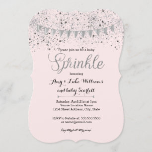 Convites Chá de Garota Pink Silver Bebekle Convidado