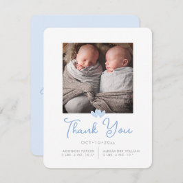 Convites Chá de Gêmeos ArtsApp Obrigado+Anúncio de Nascimen