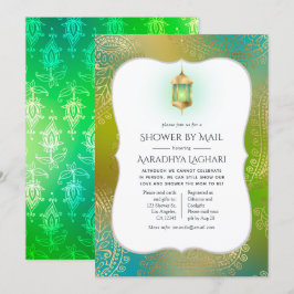 Convites Chá de Gold Foil Arabe Bollywood por Mail