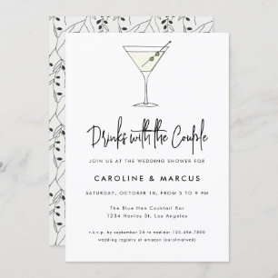 Convites Chá de Ilustração de Cocktail Martini
