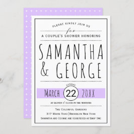 Convites Chá de lavanda de Tipografia